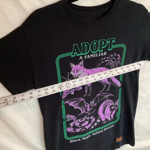 Adopt a familiar black magic animal rescue t shirt satire funny Steven Rhodes - Picture 10 of 10